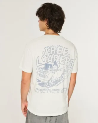 Avslappnad Freeloaders Moving Company-T-shirt med tryck