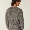 Avslappnad långärmad camouflage-tröja med termofunktion