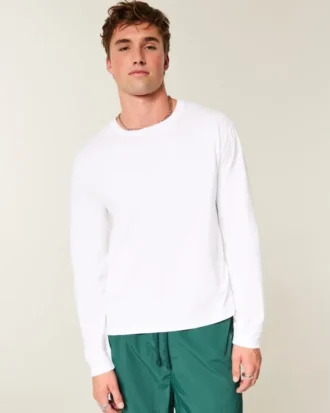 Avslappnad långärmad T-shirt i bomull