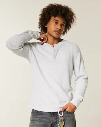 Avslappnad termisk Henley
