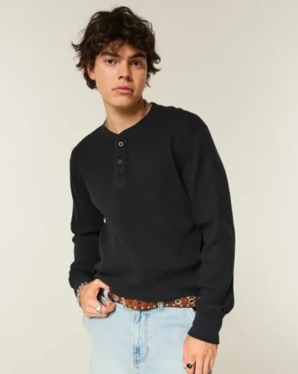 Avslappnad termisk Henley