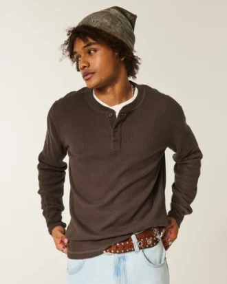 Avslappnad termisk Henley