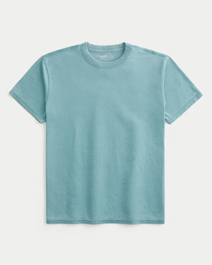 Avslappnad tvättad T-shirt med rund hals Avslappnad tvättad T-shirt med rund hals