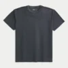 Avslappnad tvättad T-shirt med rund hals Avslappnad tvättad T-shirt med rund hals