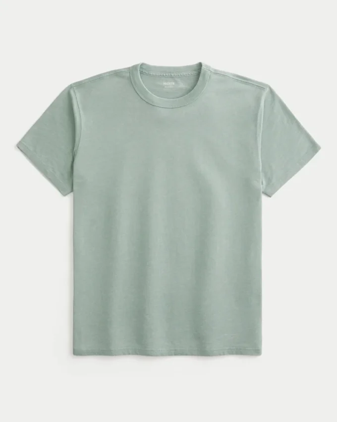 Avslappnad tvättad T-shirt med rund hals Avslappnad tvättad T-shirt med rund hals