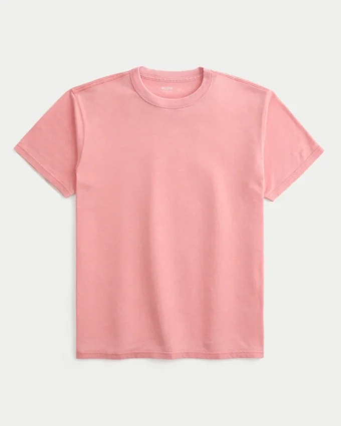 Avslappnad tvättad T-shirt med rund hals Avslappnad tvättad T-shirt med rund hals