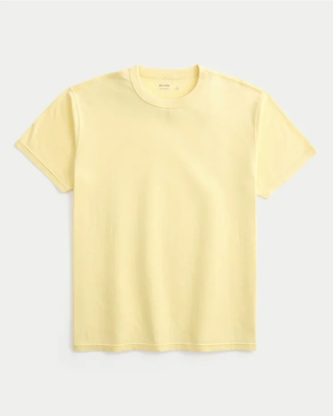Avslappnad tvättad T-shirt med rund hals Avslappnad tvättad T-shirt med rund hals