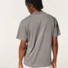 Avslappnad tvättad T-shirt med rund hals Avslappnad tvättad T-shirt med rund hals