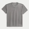 Avslappnad tvättad T-shirt med rund hals Avslappnad tvättad T-shirt med rund hals
