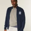 Avslappnad zip-up-tröja med emblem Avslappnad zip-up-tröja med emblem
