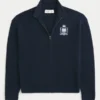 Avslappnad zip-up-tröja med emblem Avslappnad zip-up-tröja med emblem
