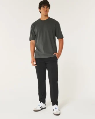 Avslappnade joggingbyxor i twill