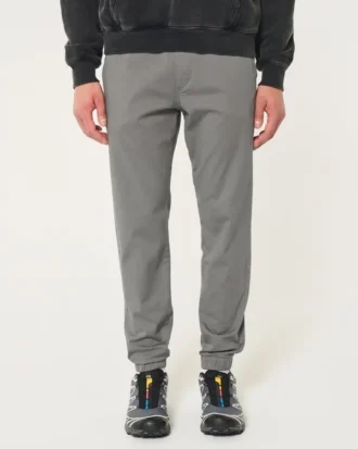Avslappnade joggingbyxor i twill