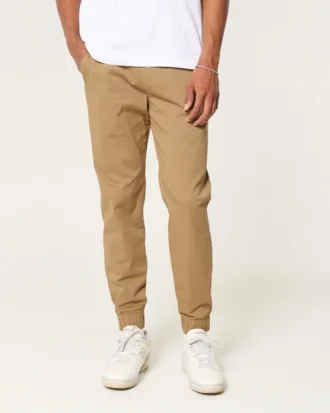 Avslappnade joggingbyxor i twill