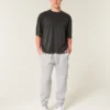 Avslappnade joggingbyxor med ribbade ben Avslappnade joggingbyxor med ribbade ben