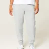Avslappnade joggingbyxor med ribbade ben Avslappnade joggingbyxor med ribbade ben
