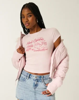 Baby-T-shirt med tryck av varm choklad