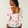 Babydoll-top med trekvartsärmar Babydoll-top med trekvartsärmar