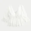 Babydoll-top med trekvartsärmar Babydoll-top med trekvartsärmar