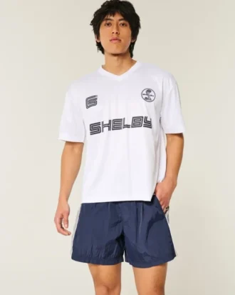 Baggy fotbollsshorts i midjehöjd