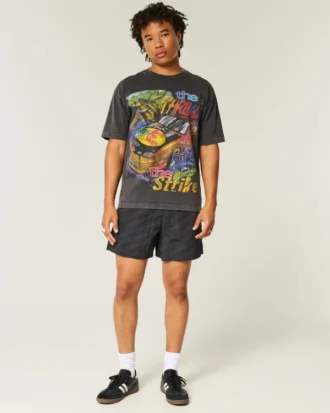 Baggy fotbollsshorts i midjehöjd