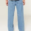 Baggy jeans i medium tvätt med broderi Baggy jeans i medium tvätt med broderi