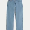 Baggy jeans i medium tvätt med broderi Baggy jeans i medium tvätt med broderi
