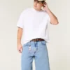Baggy jeansshorts i mediumtvätt