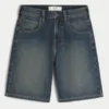 Baggy jeansshorts med ormmotiv Baggy jeansshorts med ormmotiv