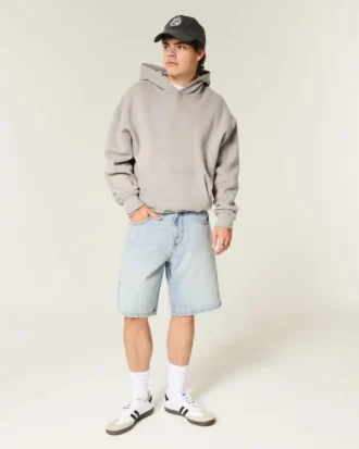 Baggy jeansshorts med stjärngrafik Baggy jeansshorts med stjärngrafik