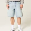 Baggy jeansshorts med stjärngrafik Baggy jeansshorts med stjärngrafik