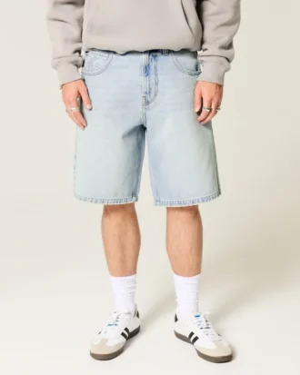 Baggy jeansshorts med stjärngrafik Baggy jeansshorts med stjärngrafik