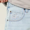 Baggy jeansshorts med stjärngrafik Baggy jeansshorts med stjärngrafik