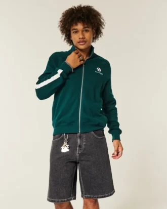 Baggy jeansshorts med tigermönster