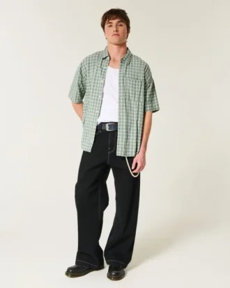 Baggy kortärmad skjorta