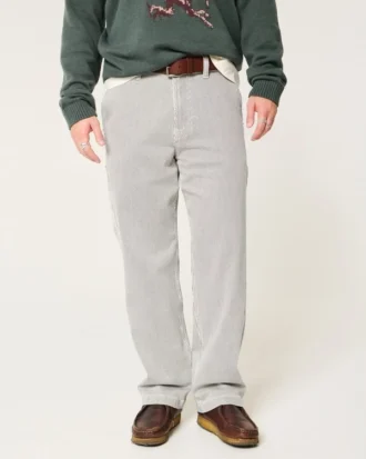 Baggy Painter Jeans med järnvägsränder