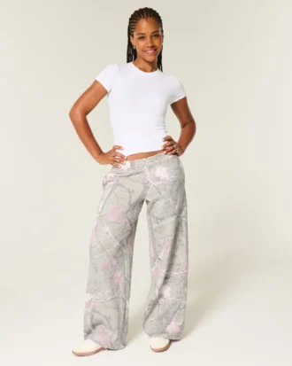 Baggy sweatpants med kamouflagemönster
