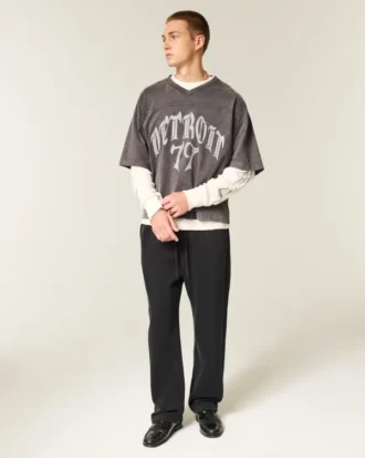 Baggy sweatpants med spindelbroderi