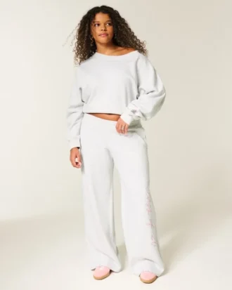 Baggy sweatpants med tryck från årskursen ’26