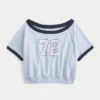 Bekväm kortärmad grafisk sweatshirt i frottéfleece
