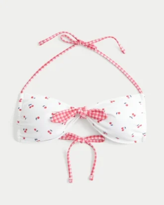 Bikinitopp med knytband fram