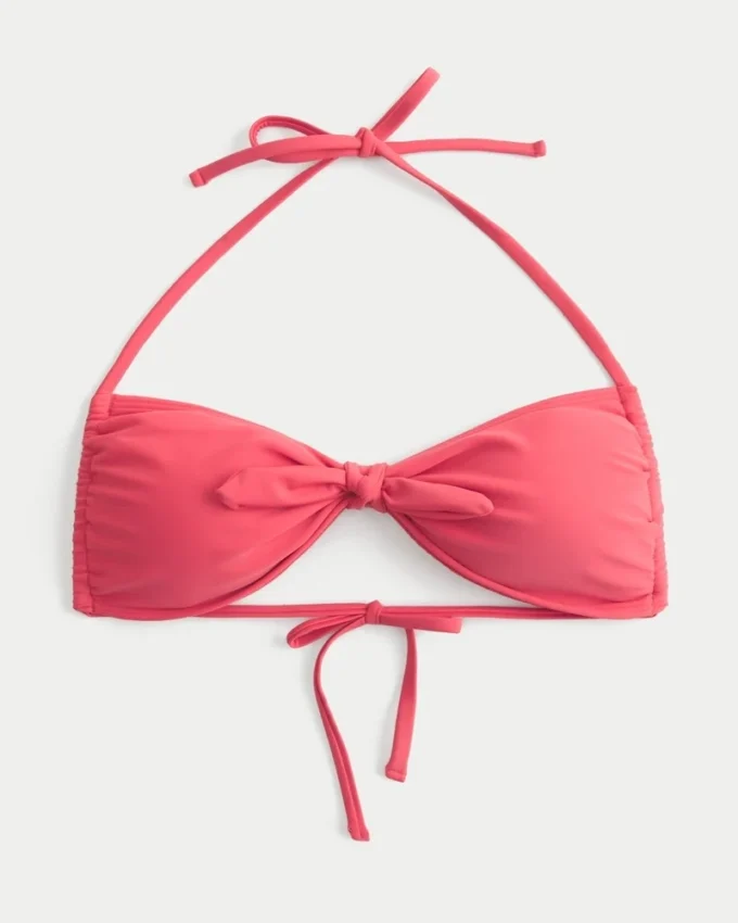 Bikinitopp med knytband fram