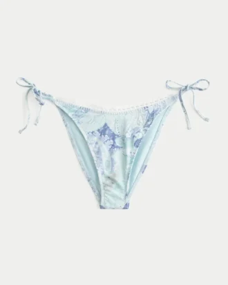 Bikinitrosa med virkad kant och knytband på sidorna