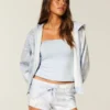 Blå kamouflagefleece-minishorts Blå kamouflagefleece-minishorts