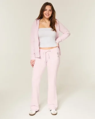 Boot-sweatpants med ros-tryck