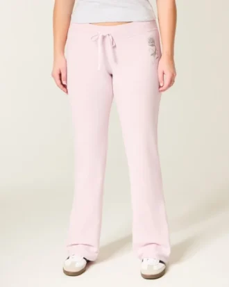 Boot-sweatpants med ros-tryck