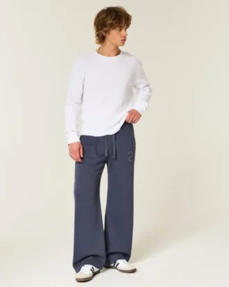 Bootcut-joggingbyxor med nummergrafik