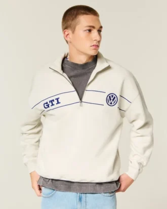 Boxig halvzip-tröja med Volkswagen-tryck
