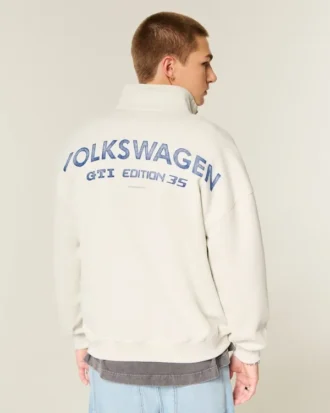 Boxig halvzip-tröja med Volkswagen-tryck