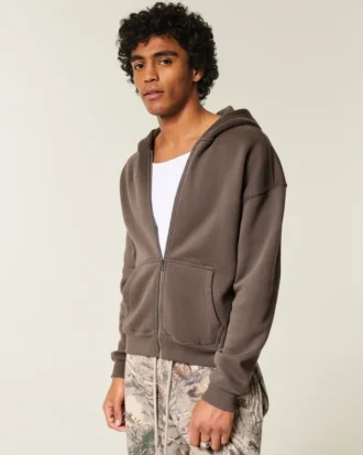 Boxig hoodie med dragkedja